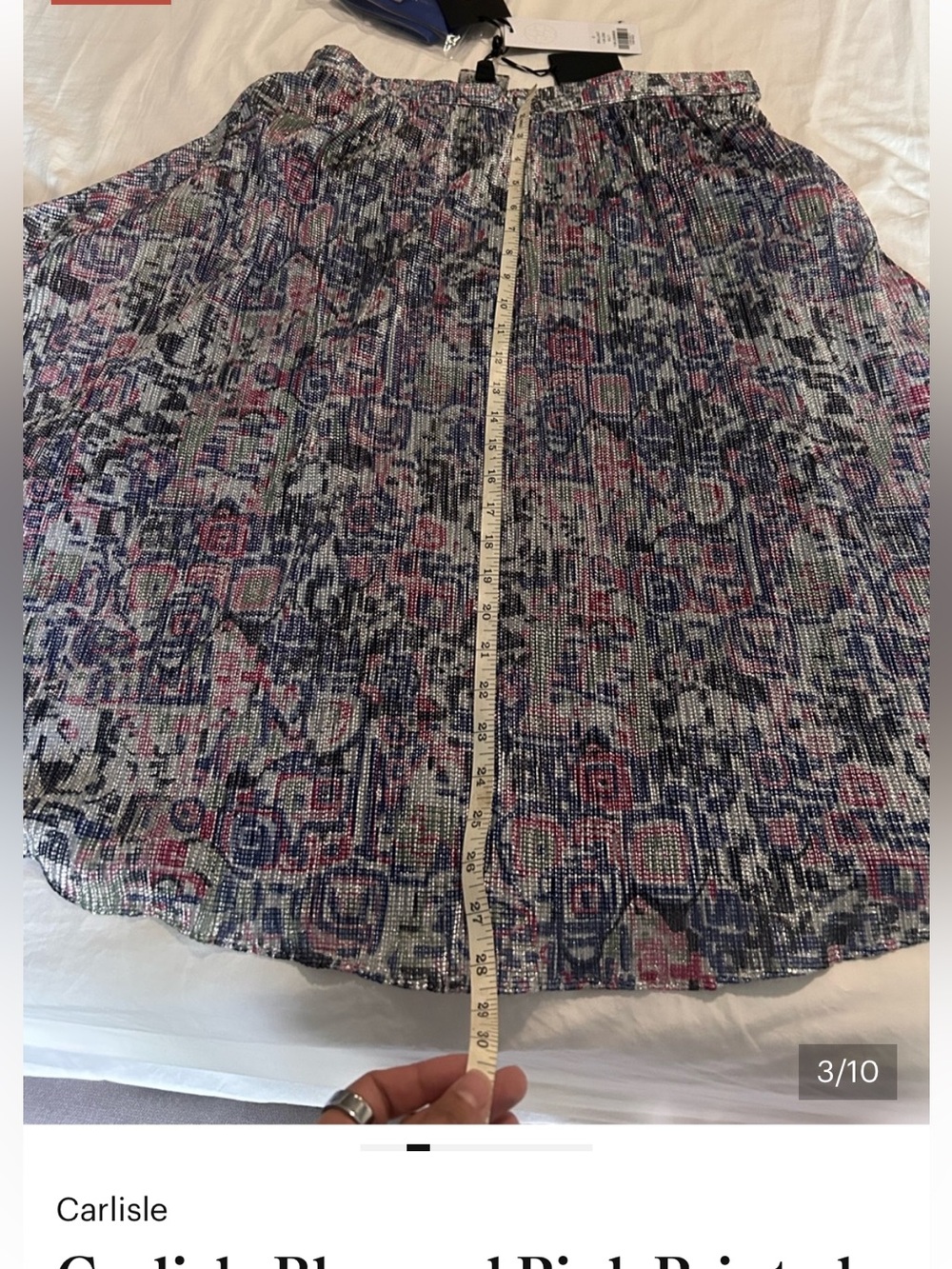 Carlisle Blue, Pink and Black Floral Pleated Skirt - Picture 2 of 10